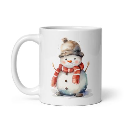 Christmas Snowman 2 White Coffee Mug