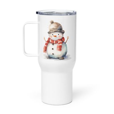 Christmas Snowman 2 Travel Mug with a Handle