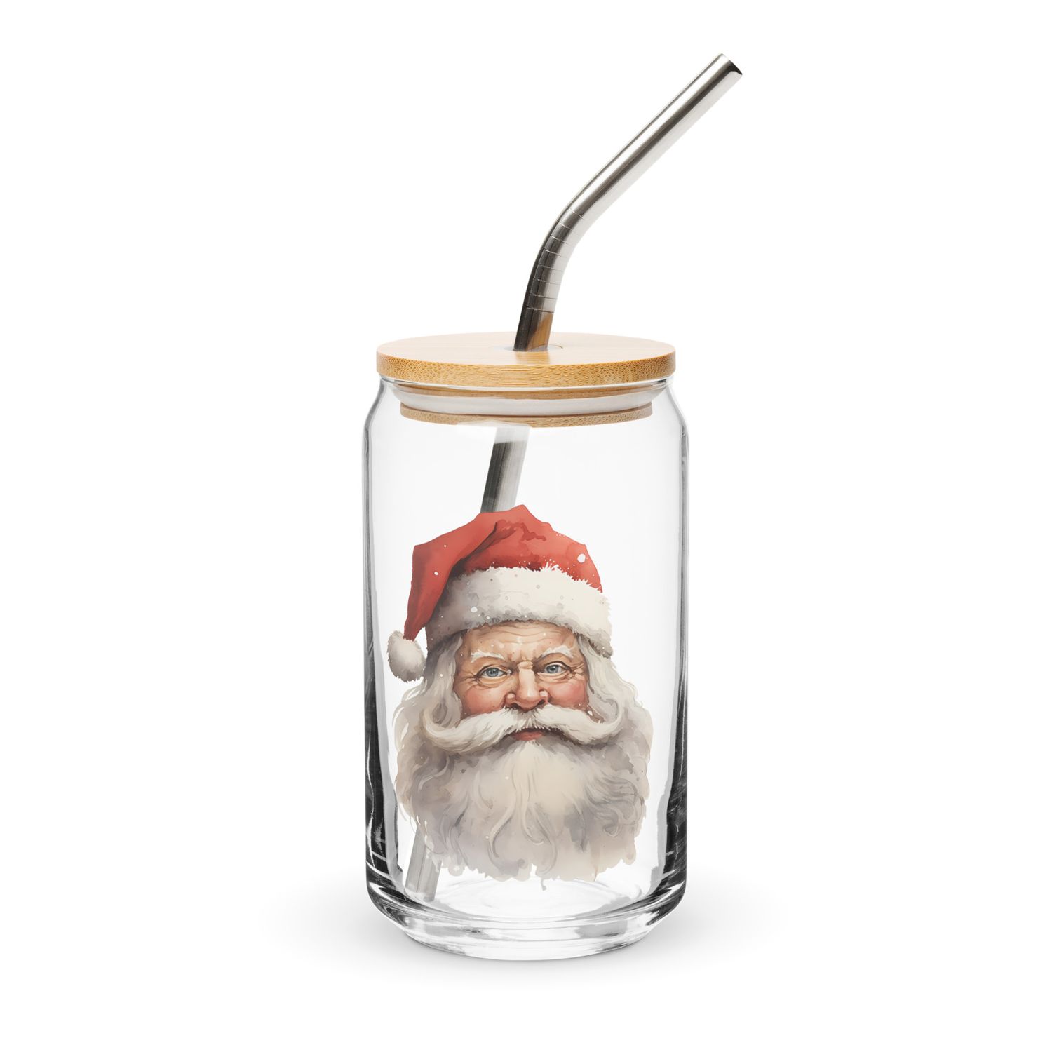 Santa Claus (#4) Can-Shaped Glass