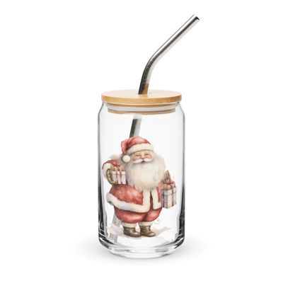Santa Claus (#5) Can-Shaped Glass