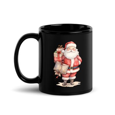 Santa Claus 6 Black Coffee Mug