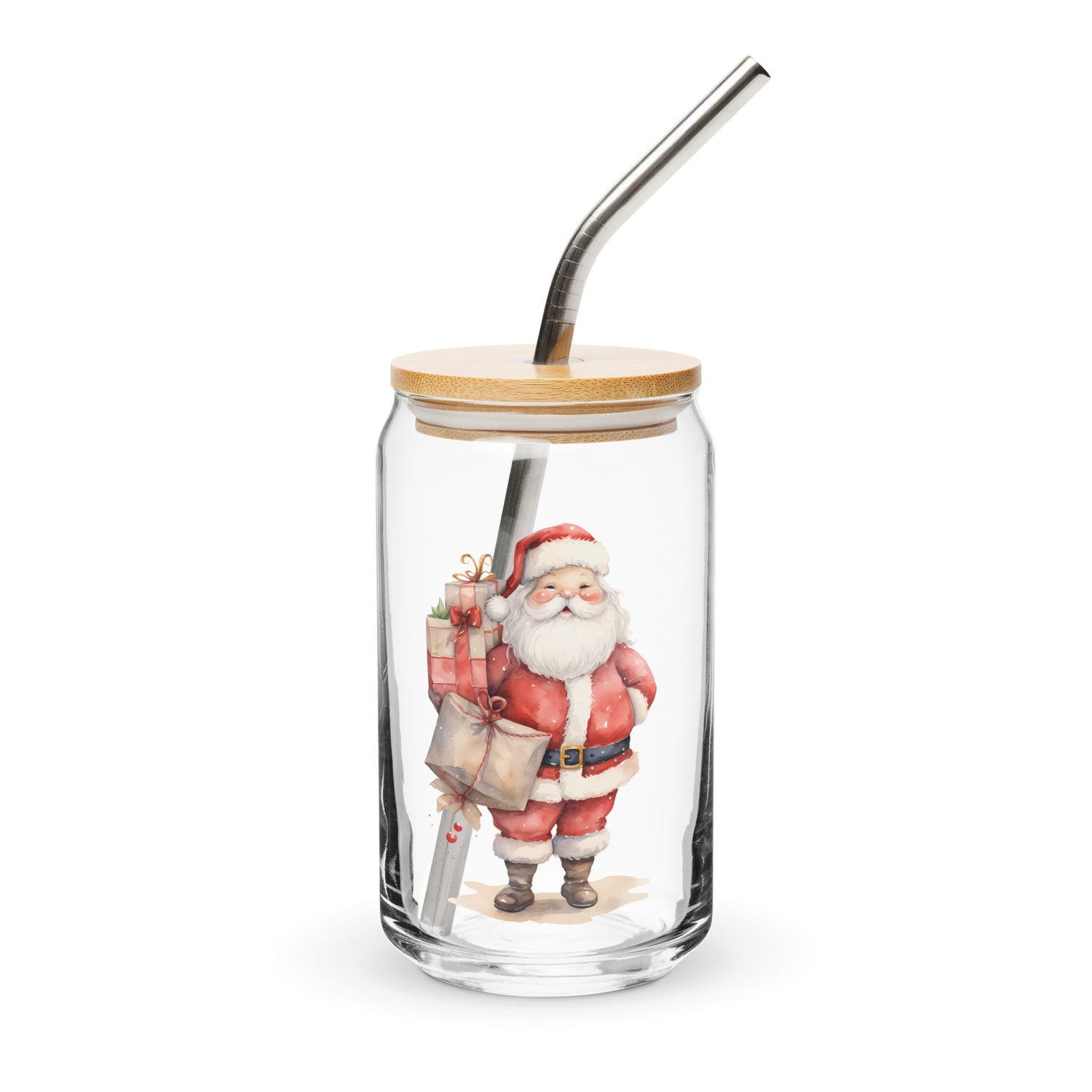Santa Claus 6 Can-Shaped Glass