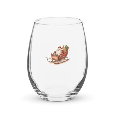 Santa&#39;s Sleigh 1 Stemless Wine Glass
