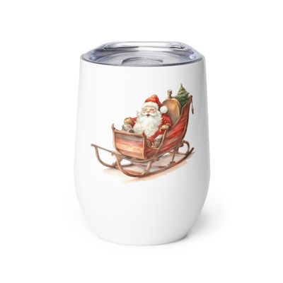 Santa&#39;s Sleigh 1 Wine Tumbler