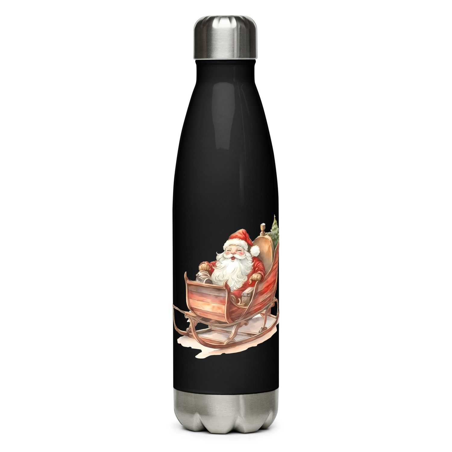 Santa&#39;s Sleigh 1 Stainless Steel Water Bottle