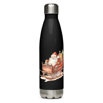 Santa&#39;s Sleigh 1 Stainless Steel Water Bottle