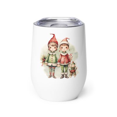 Christmas Elves 3 Wine Tumbler