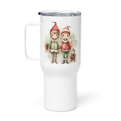 Christmas Elves 3 Travel Mug with a Handle