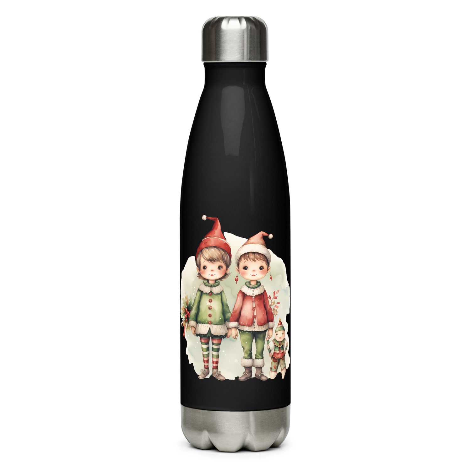 Christmas Elves 3 Stainless Steel Water Bottle