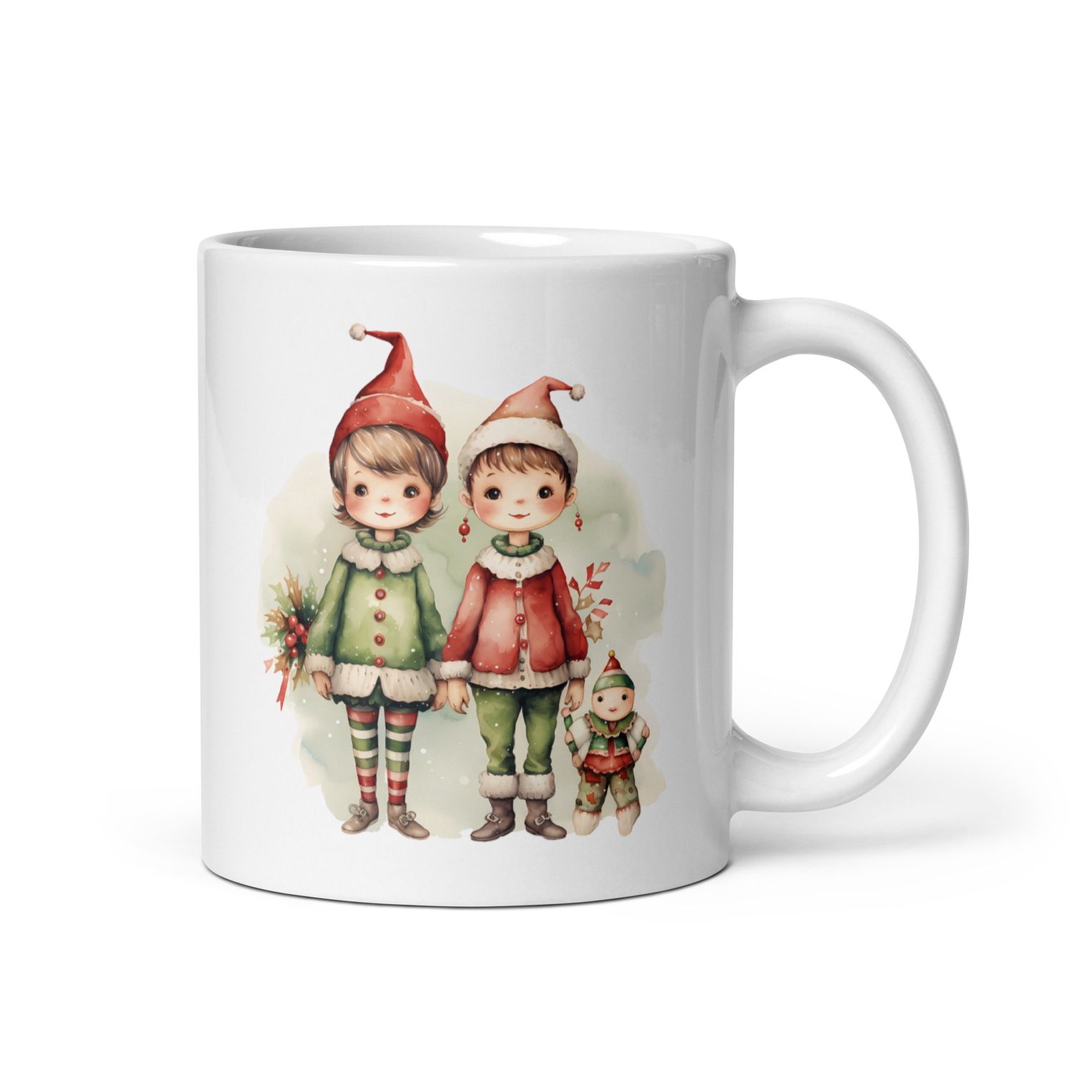 Christmas Elves 3 White Coffee Mug