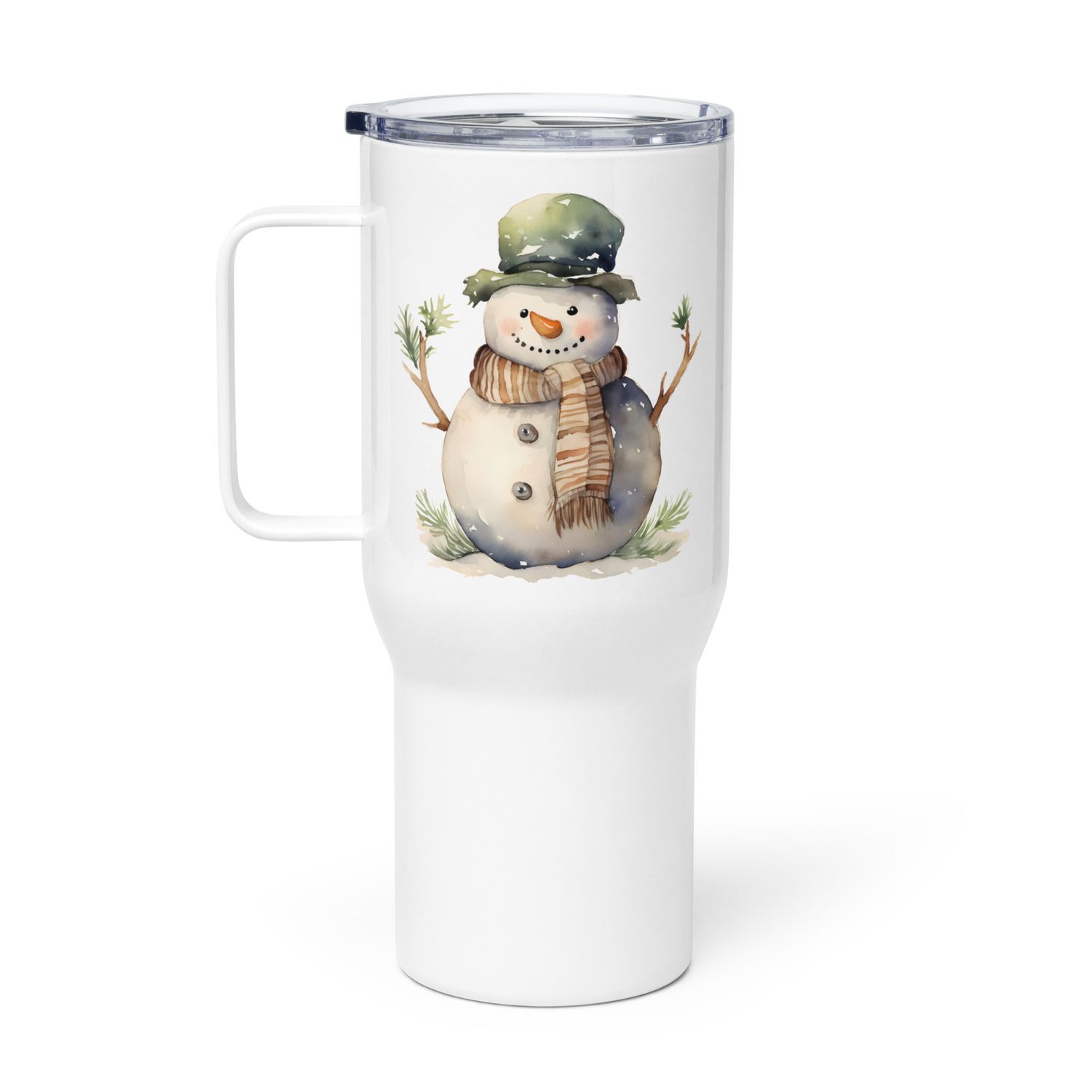 Christmas Snowman 3 Travel Mug with a Handle