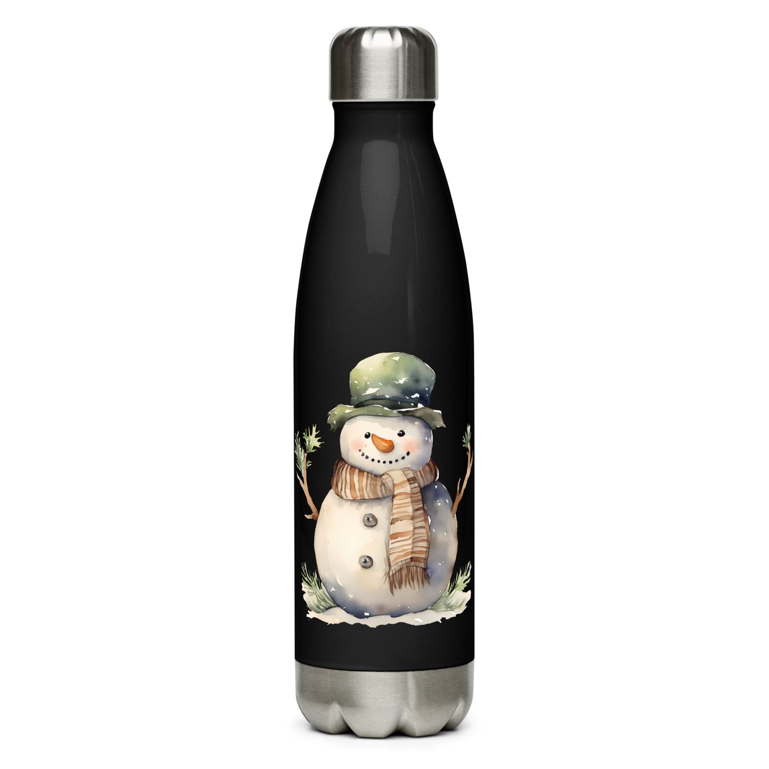 Christmas Snowman 3 Stainless Steel Water Bottle