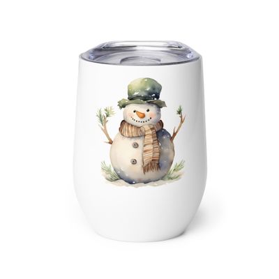 Christmas Snowman 3 Wine Tumbler