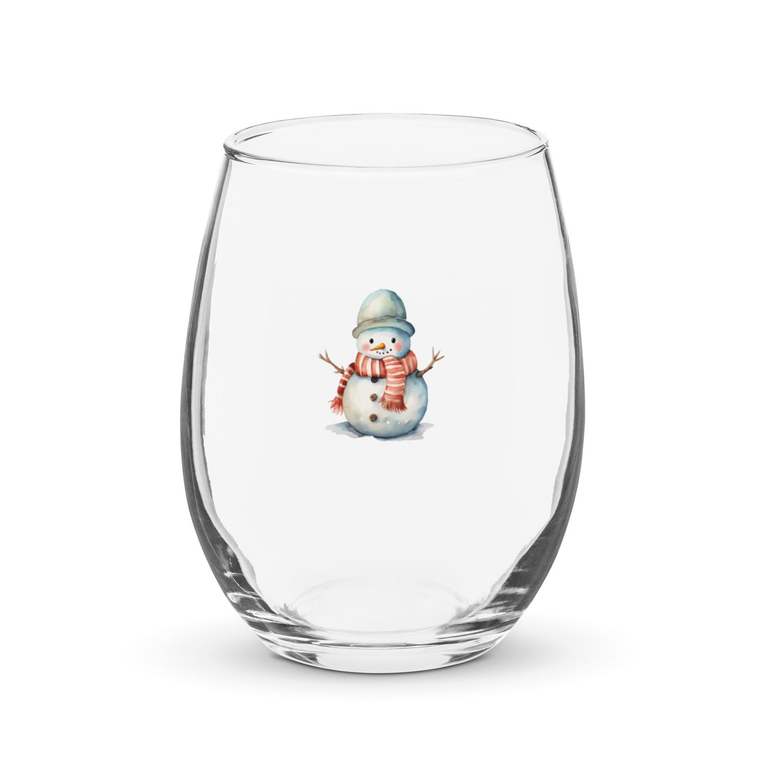 Christmas Snowman 4 Stemless Wine Glass