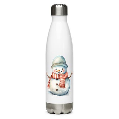 Christmas Snowman 4 Stainless Steel Water Bottle