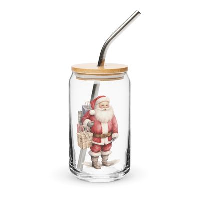Santa Claus 7 Can-Shaped Glass