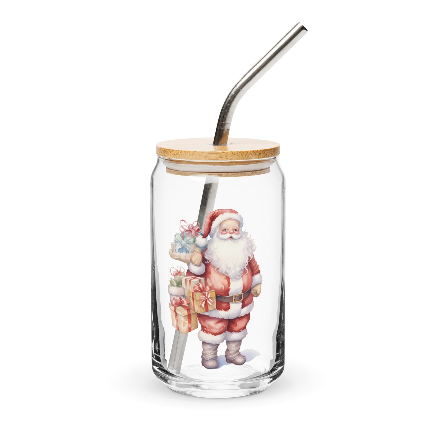 Santa Claus 9 Can-Shaped Glass