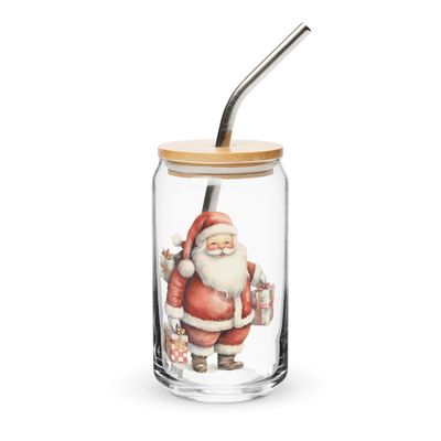 Santa Claus 8 Can-Shaped Glass