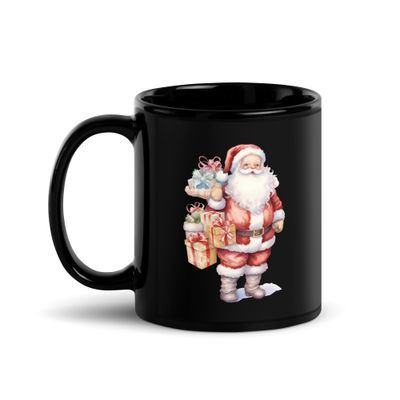 Santa Claus 9 Black Coffee Mug