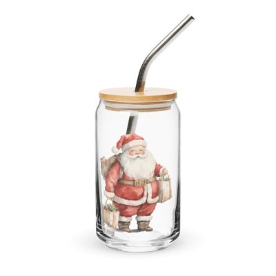 Santa Claus 10 Can-Shaped Glass