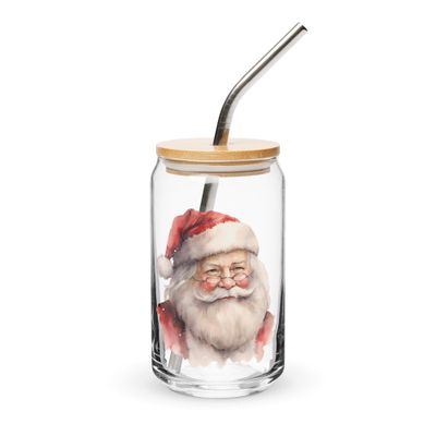 Santa Claus 12 Can-Shaped Glass