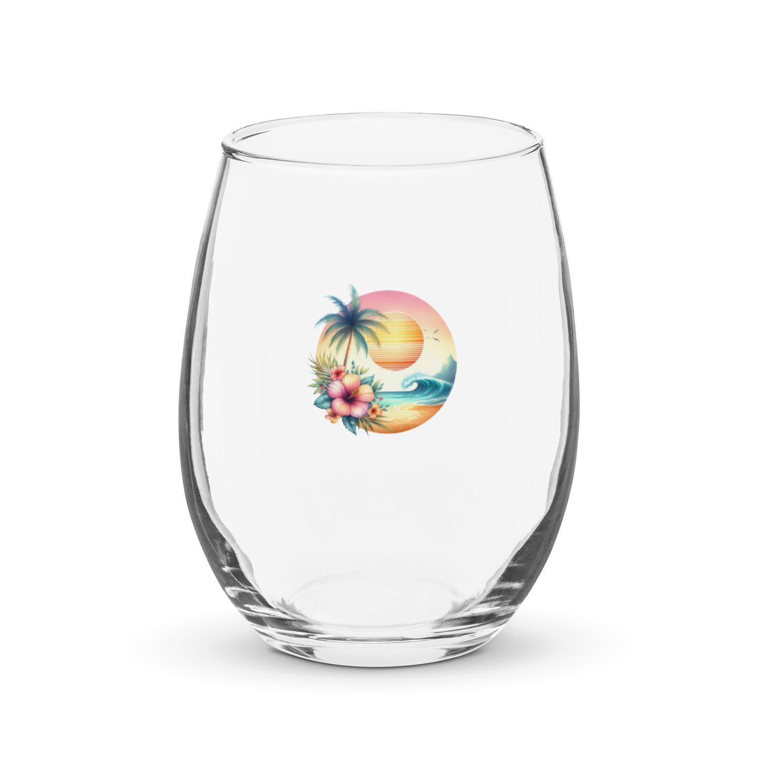 Summer Vacation Vibes (1) Stemless Wine Glass
