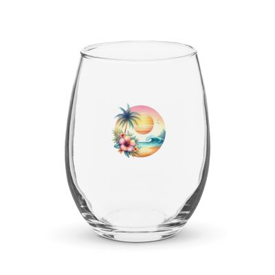 Summer Vacation Vibes (1) Stemless Wine Glass