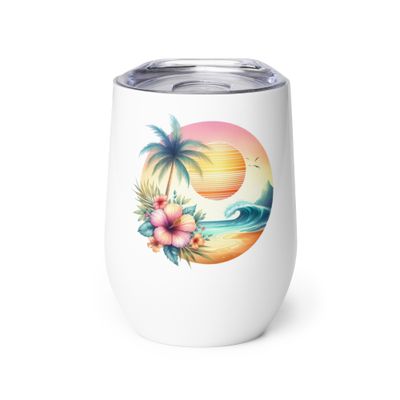 Summer Vacation Vibes (1) Wine Tumbler