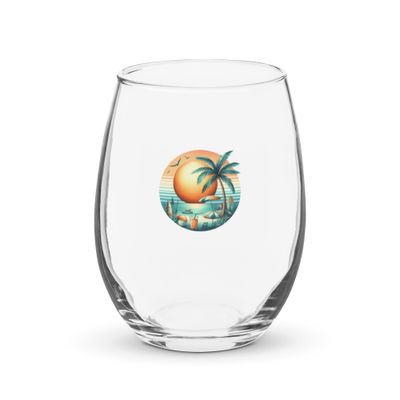 Summer Vacation Vibes (2) Stemless Wine Glass