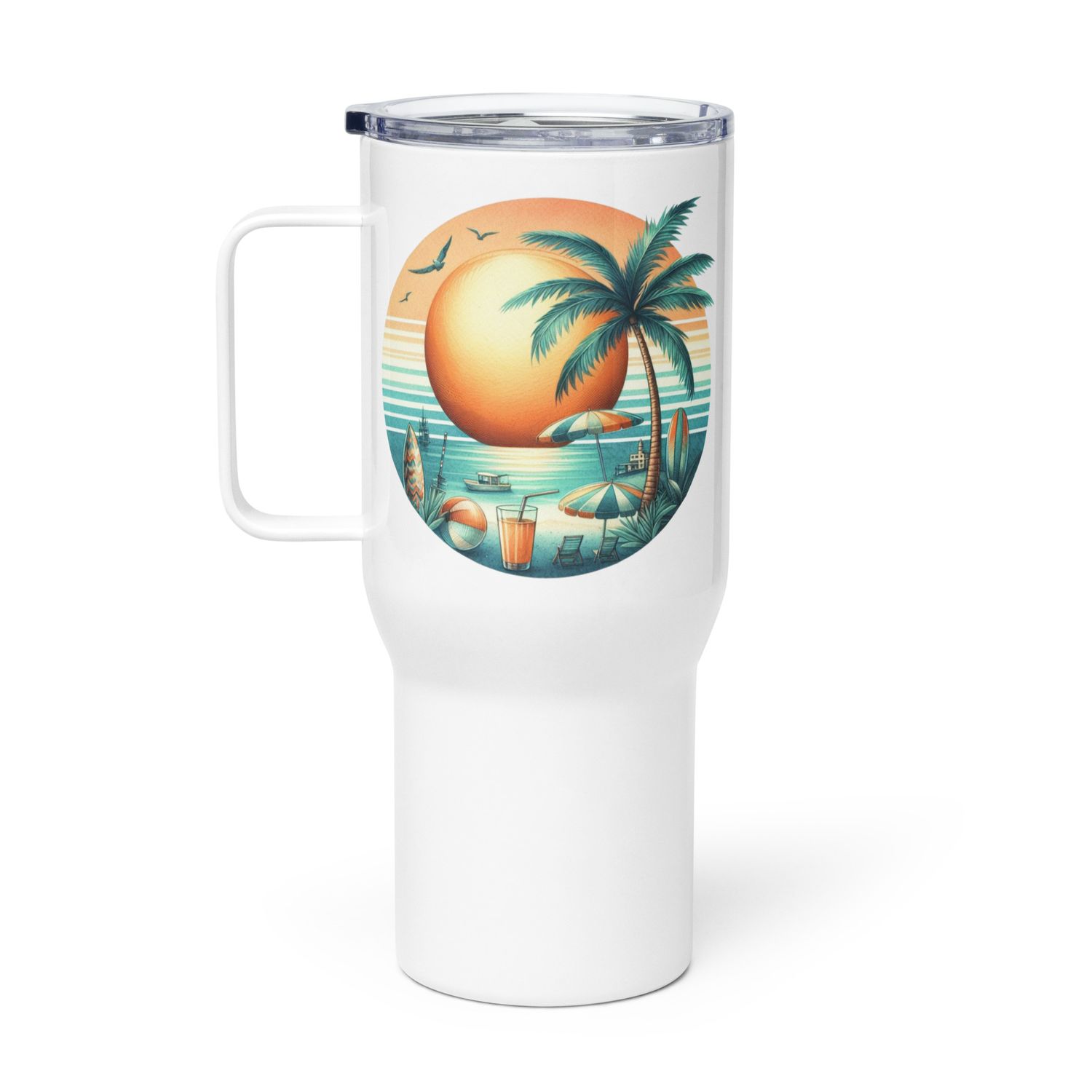 Summer Vacation Vibes (2) Travel Mug with a Handle