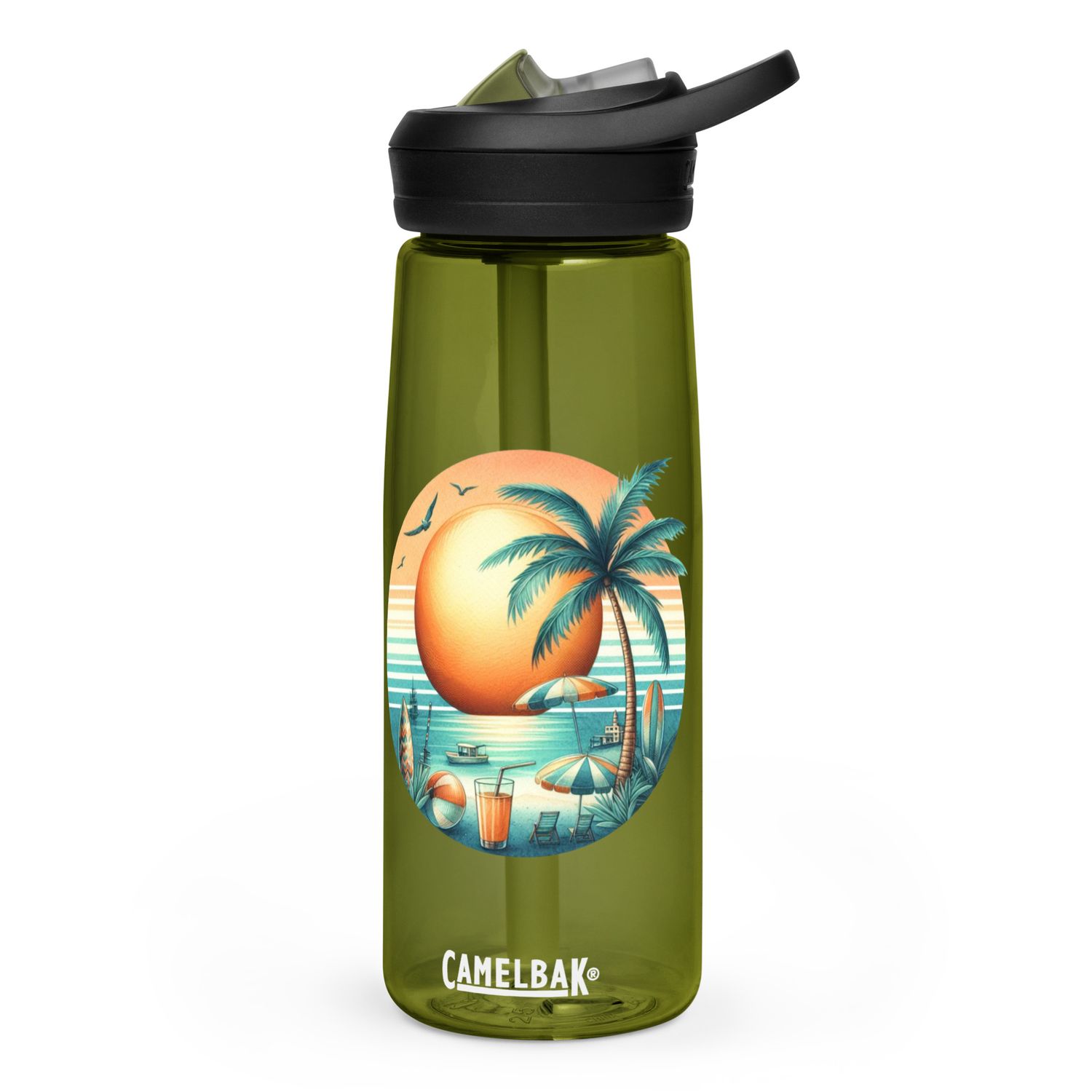 Summer Vacation Vibes (2) Sports Water Bottle