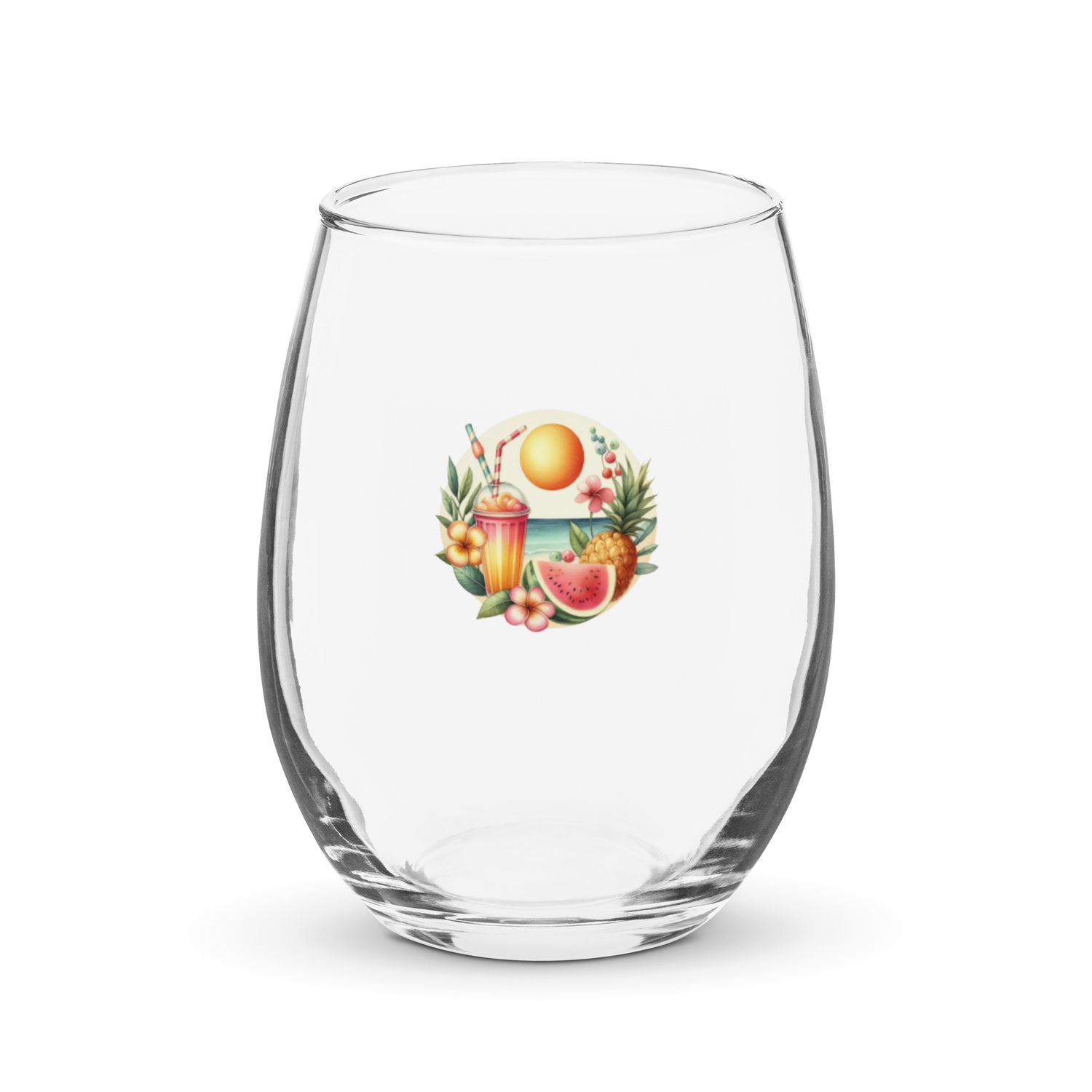 Summer Vacation Vibes (3) Stemless Wine Glass