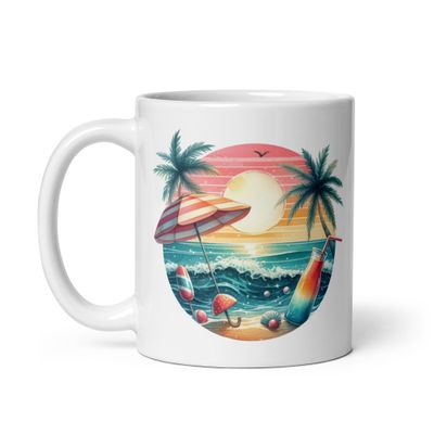 Summer Vacation Vibes (4) White Coffee Mug