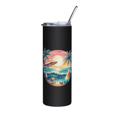 Summer Vacation Vibes (4) Stainless Steel Tumbler