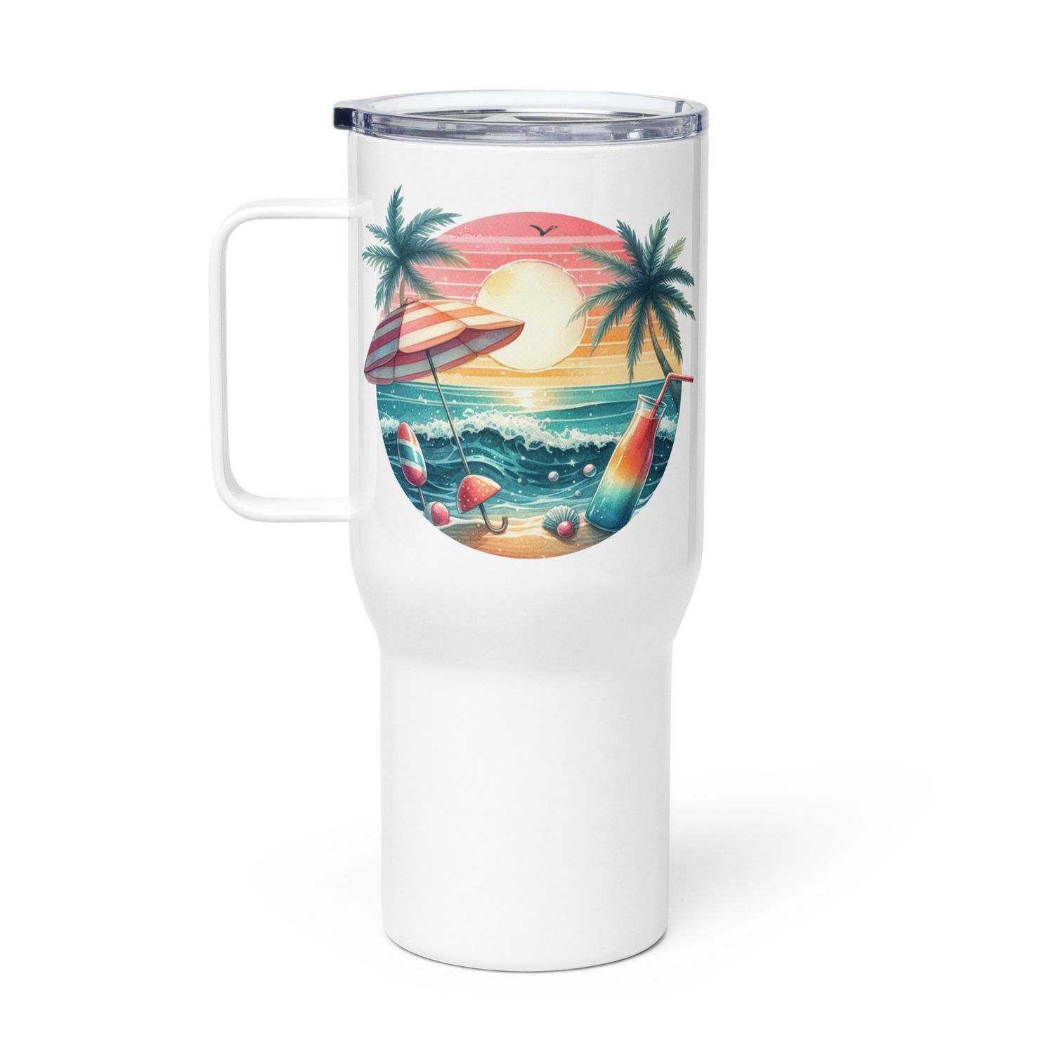 Summer Vacation Vibes (4) Travel Mug with a Handle