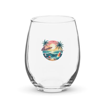 Summer Vacation Vibes (4) Stemless Wine Glass