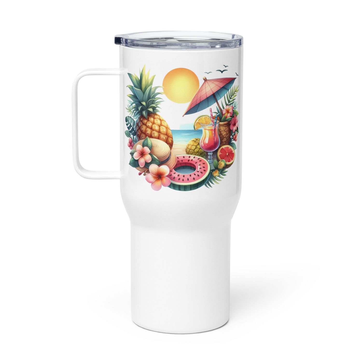 Summer Vacation Vibes (5) Travel Mug with a Handle