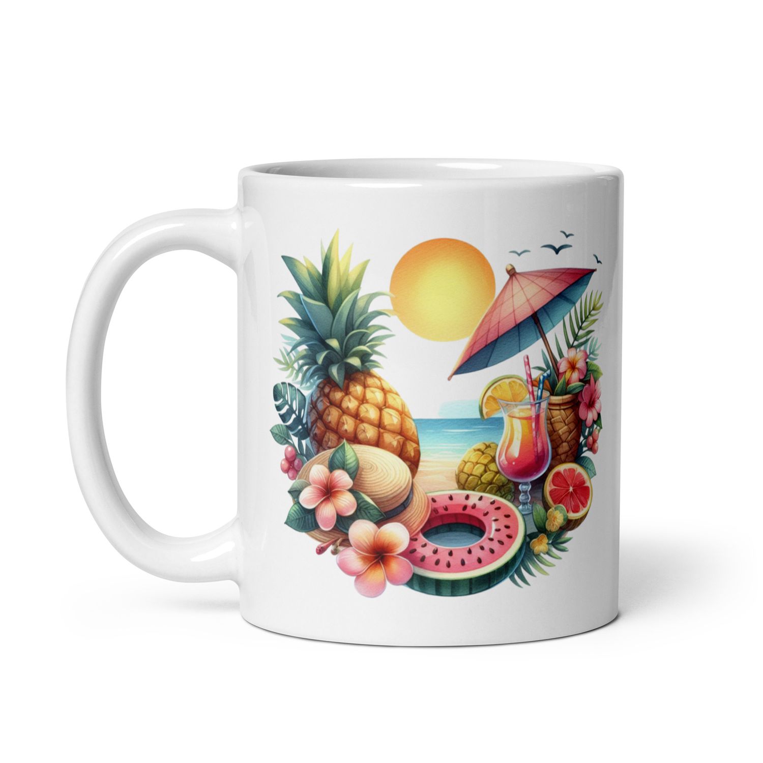Summer Vacation Vibes (5) White Coffee Mug