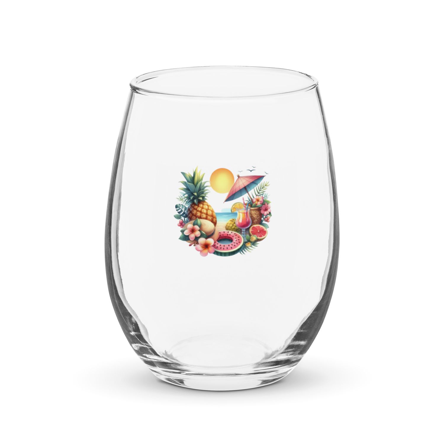 Summer Vacation Vibes (5) Stemless Wine Glass