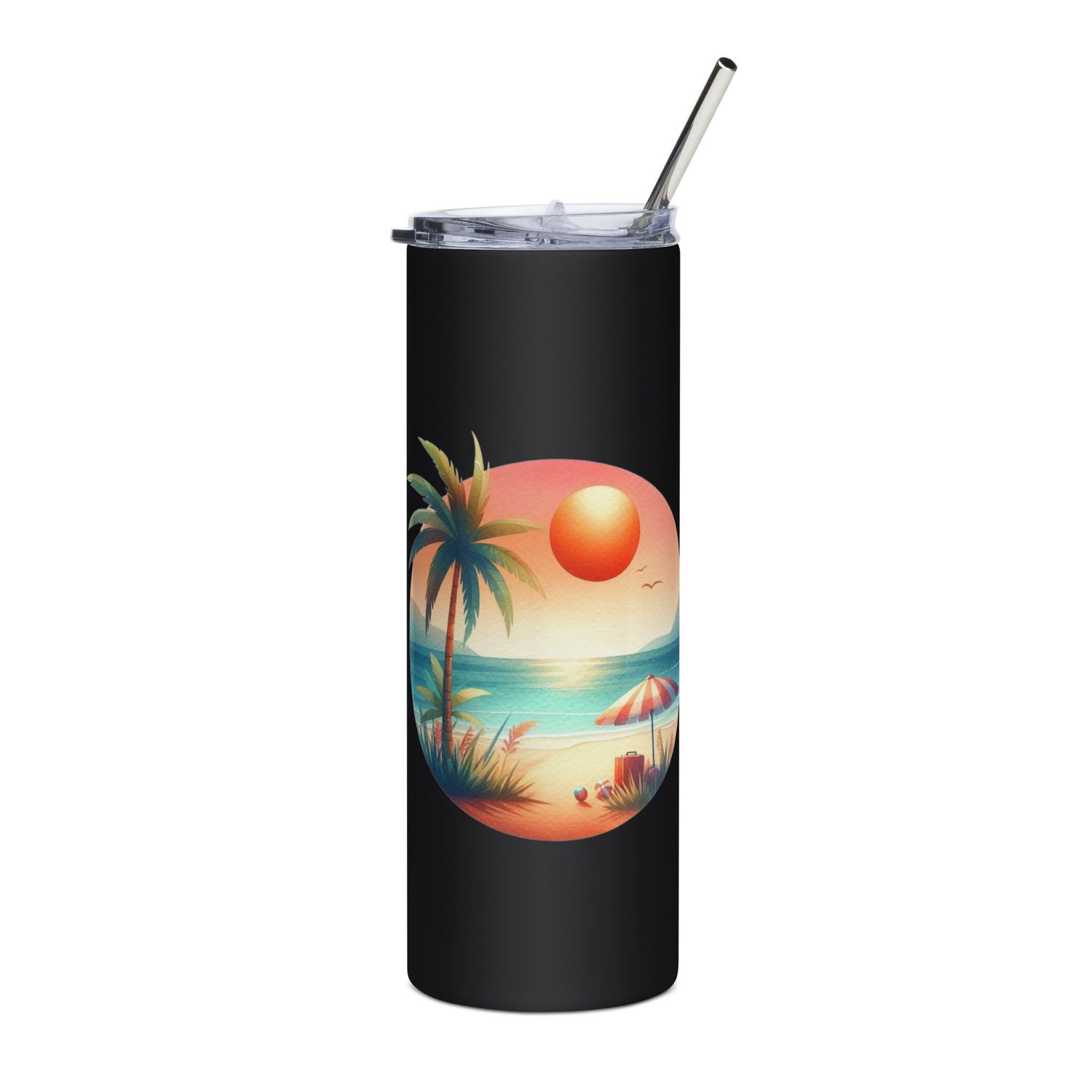 Summer Vacation Vibes (6) Stainless Steel Tumbler
