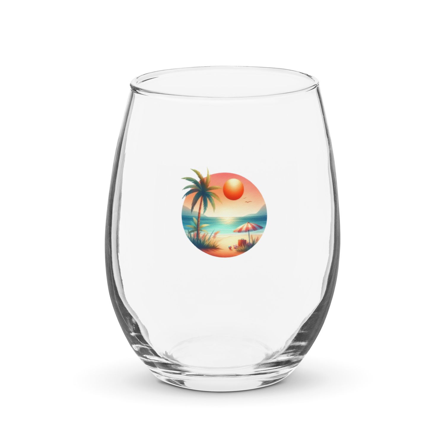 Summer Vacation Vibes (6) Stemless Wine Glass