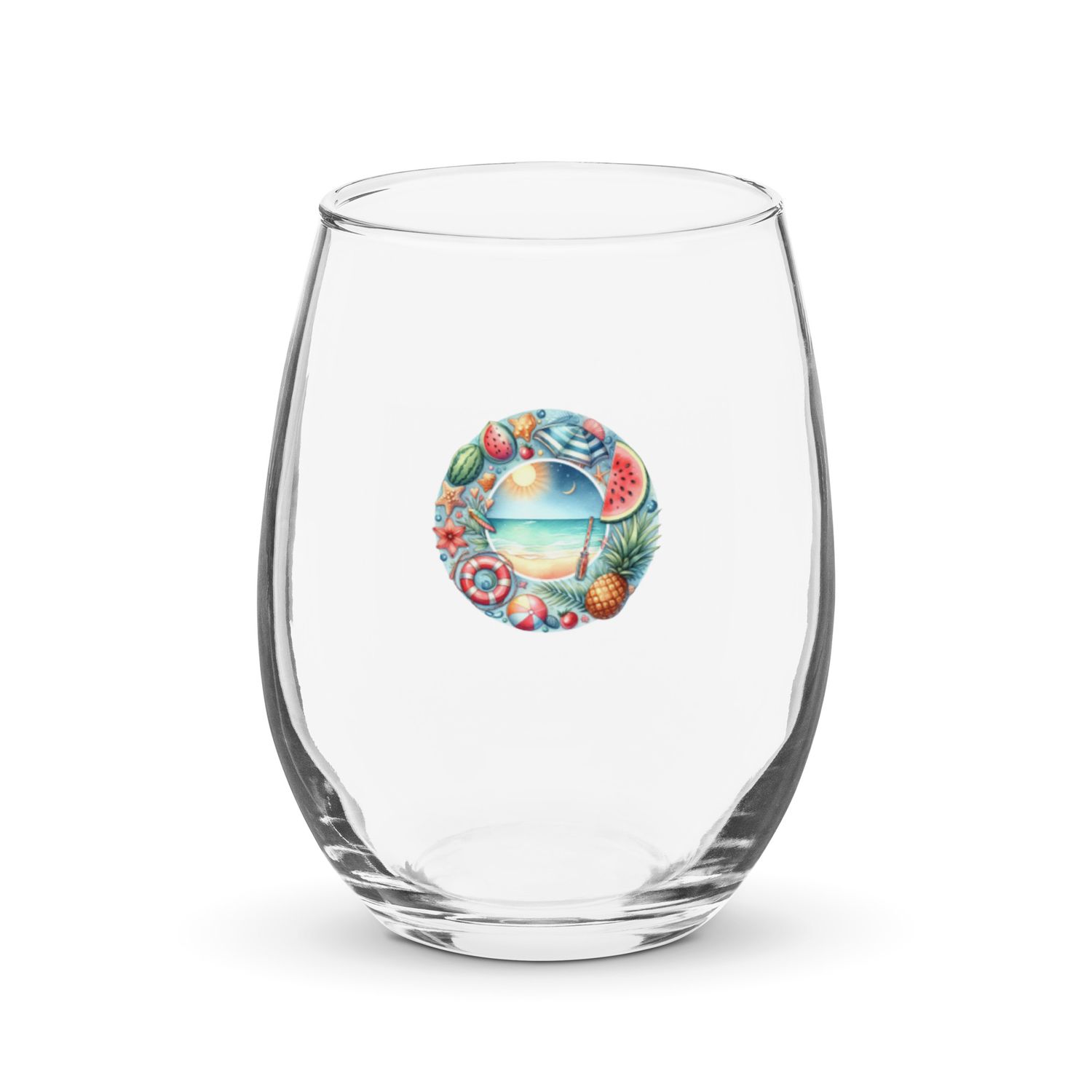 Summer Vacation Vibes (7) Stemless Wine Glass