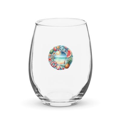 Summer Vacation Vibes (7) Stemless Wine Glass