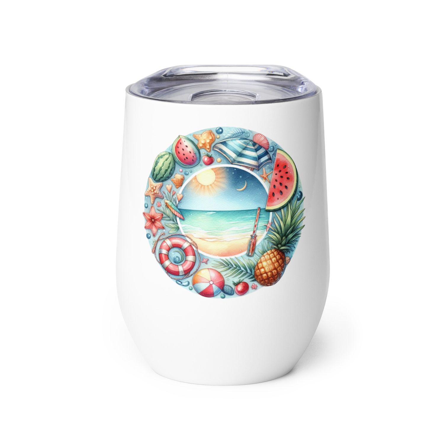 Summer Vacation Vibes (7) Wine Tumbler