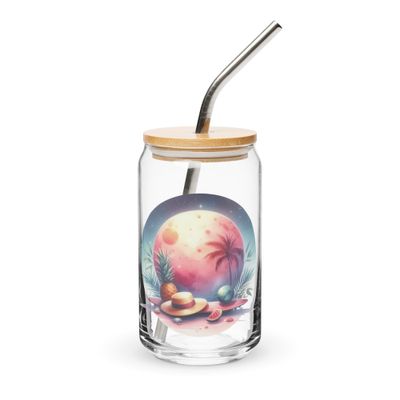 Summer Vacation Vibes (8) Can-Shaped Glass