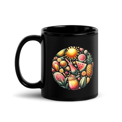 Summer Vacation Vibes (9) Black Coffee Mug