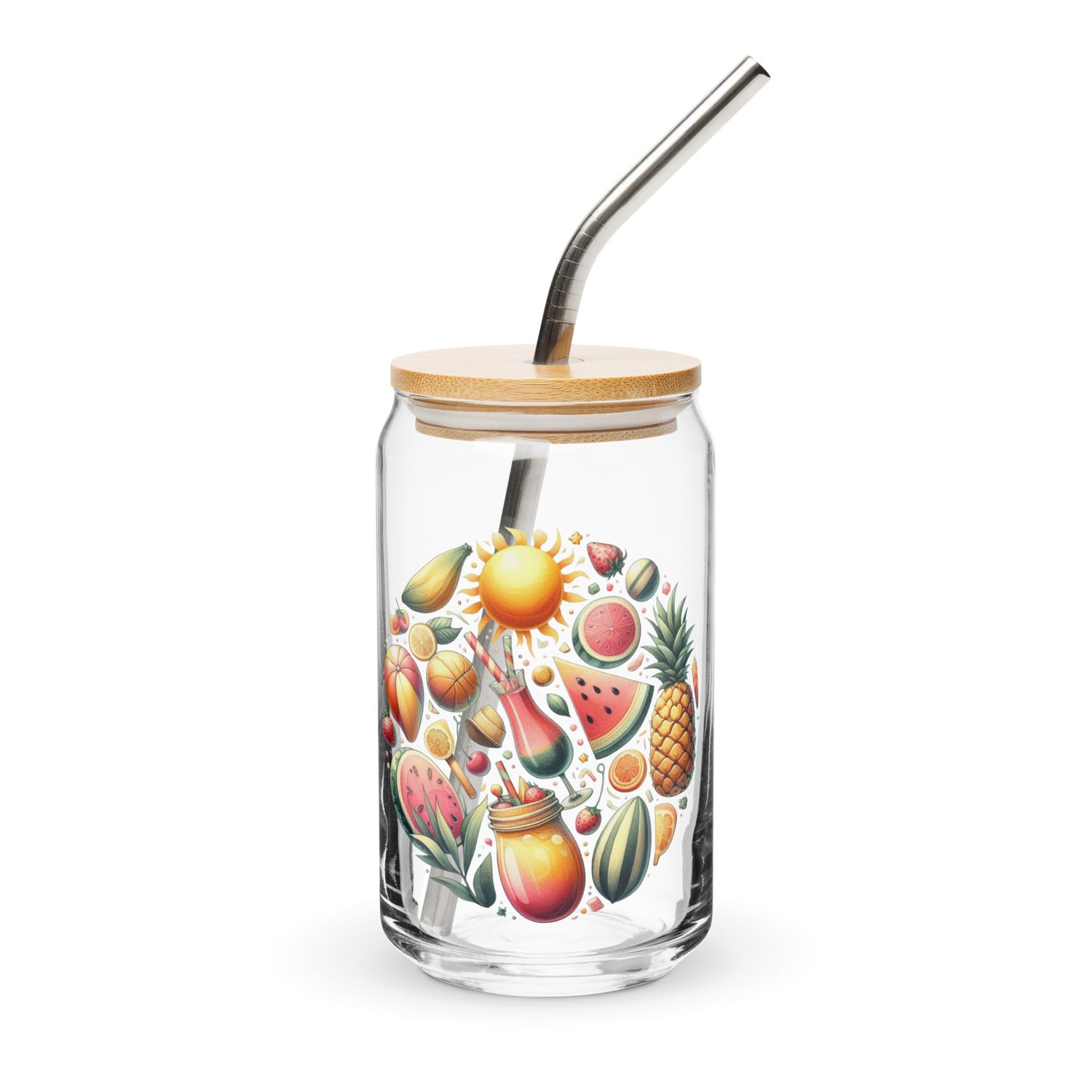 Summer Vacation Vibes (9) Can-Shaped Glass
