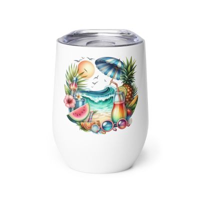 Summer Vacation Vibes (10) Wine Tumbler