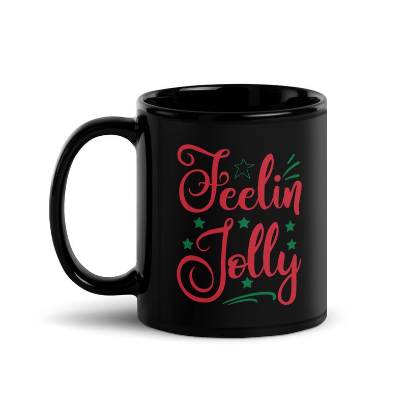 Feelin&#39; Jolly Black Coffee Mug