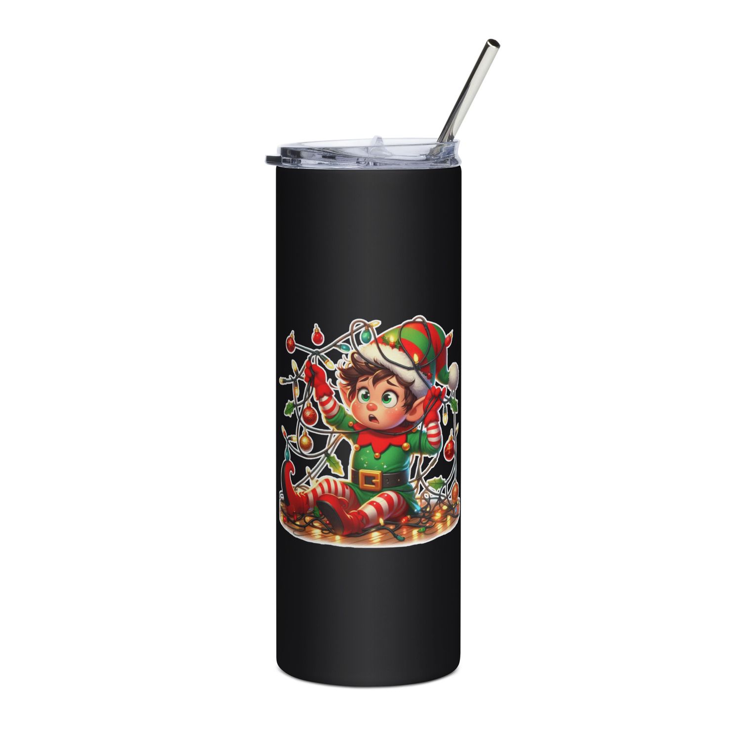 Funny Christmas Elf Stainless Steel Tumbler